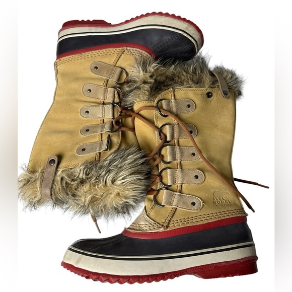 Sorel Joan of Arc Boots Waterproof Winter Faux Fur Size 8 Women's Tall Boots - Picture 3 of 15